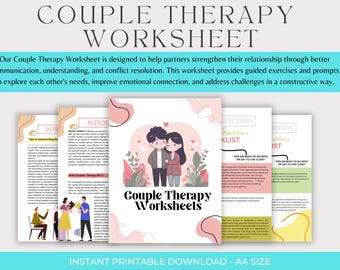 Couples therapy Workbook, Worksheets For Marriage Counselling, Therapy Worksheets, Counseling Therapy Tools, Therapy Journal Printable