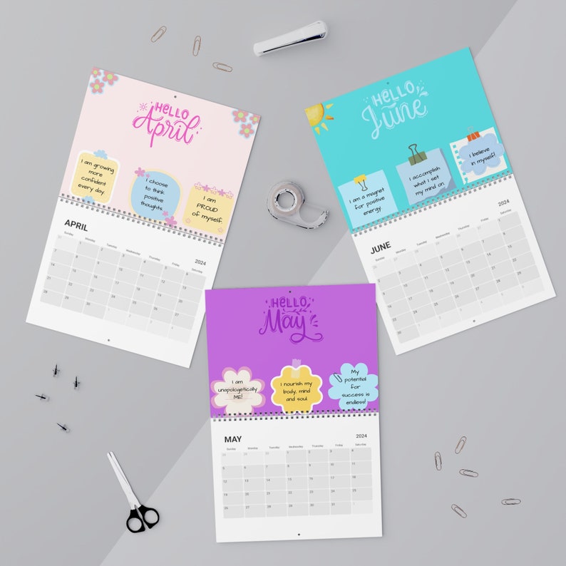 Affirmation Calendar 2025 Calendar Wall Calendar Positive Etsy