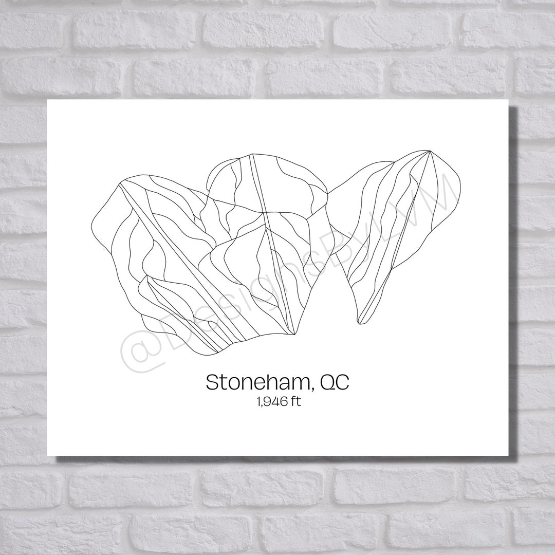 Ski Hill / Trail Map Art Stoneham, Quebec digital Print Etsy