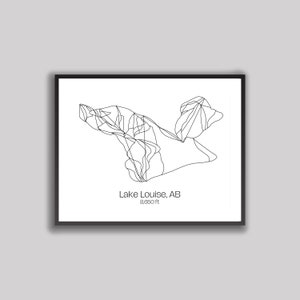 Mappa delle piste da sci/piste artistiche - Lake Louise, AB (stampa digitale)