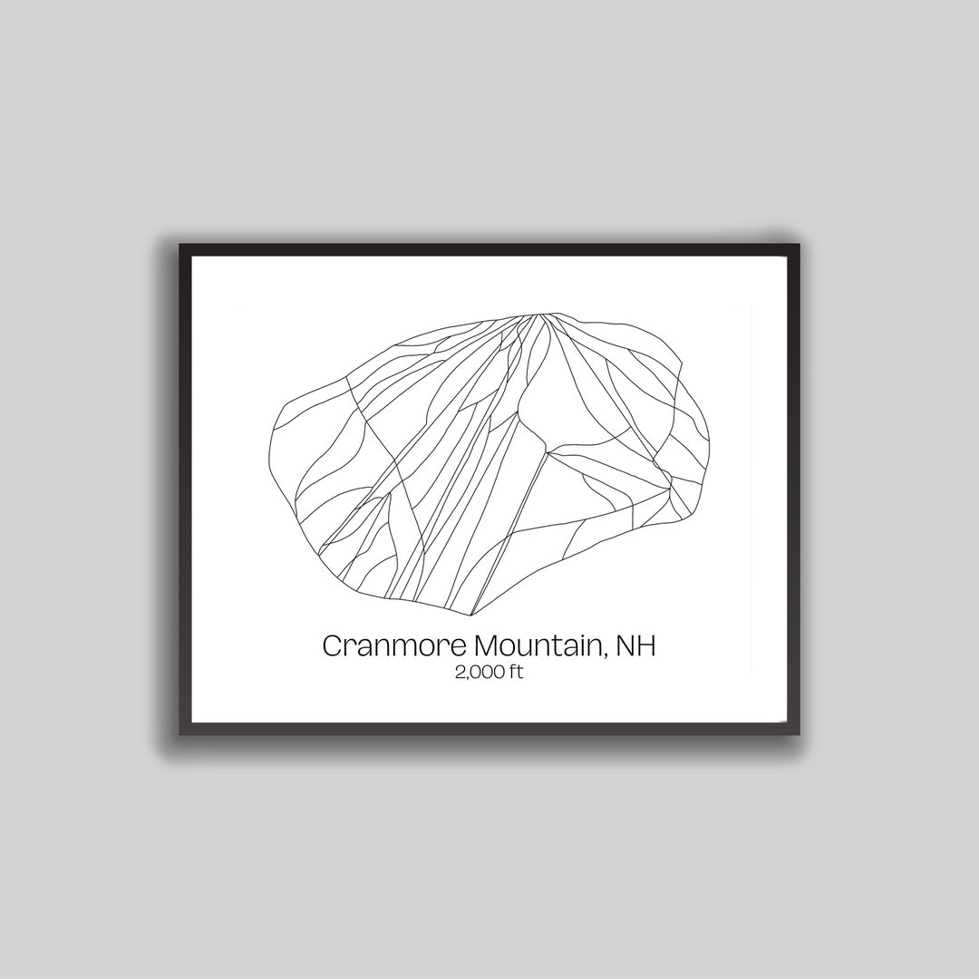 Ski Hill / Trail Map Art - Cranmore Mountain Resort, North Conway New ...