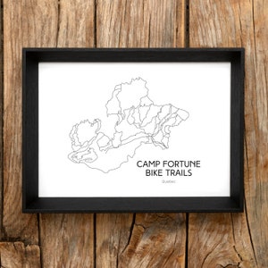 Parte di bicicletta / Mappa del percorso - Camp Fortune Bike Trails, Quebec (stampa digitale)