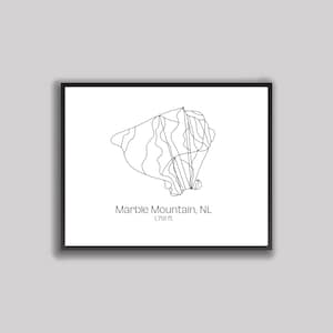 Ski Hill Map Art - Marble Mountain Resort, Neufundland (Digitaldruck/Instant Download)