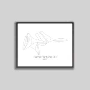 Carte des pistes de ski/des sentiers - Camp Fortune, Québec, Canada (impression numérique)
