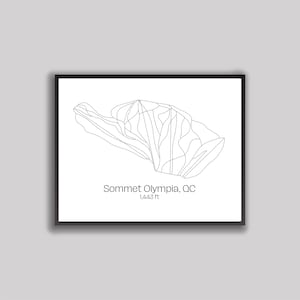 Ski Hill / Piste Map Art - Sommet Olympia,Quebec - Digitaldruck (Art Des Pistes de Ski)