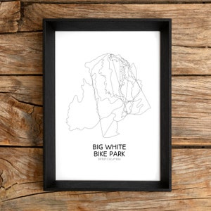 Bike Park / Trail Map Art - Big White Bike Park, British Columbia (Digitaldruck)