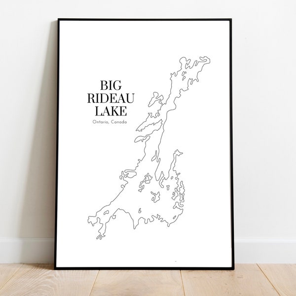 Big Bird, Boarding Lake, Kanada - Lake Map Art Digitaldruck