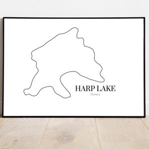 Harp Lake, Ontario - Lake Map Kunst (Digitaldruck)
