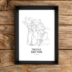 Bike Park / Trail Map Art - Trestle Bike Park, Winter Park Colorado (Instant Digital Download / Digital Print)