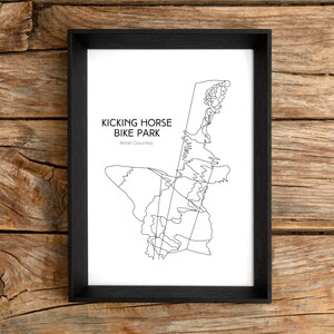 Bike Park / Trail Map Art - Kicking Horse Bike Park, British Columbia (Digitaldruck)