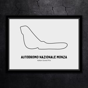 Autodromo Nazionale Monza / Grand Prix d'Italie - Carte du circuit de F1 personnalisée - Impression de la piste de Formule 1 dessinée à la main - Téléchargement numérique