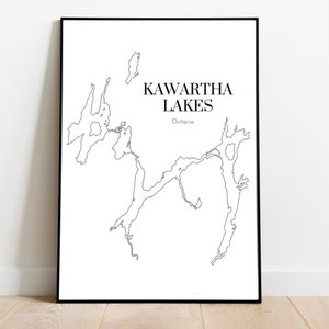 Kawartha Lakes, Ontario Kanada - See Karte Digitaldruck