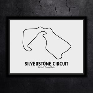 Circuit de Silverstone / Grand Prix de Grande-Bretagne - Carte du circuit de F1 personnalisée - Impression de la piste de Formule 1 dessinée à la main - Téléchargement numérique
