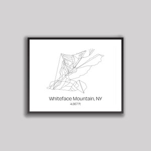 Ski Hill Map Art - Whiteface Mountain, NY (Digitaldruck)