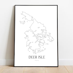 Deer Isle Maine - Minimalistische Kunst (Instant Digital Download)