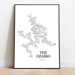 Lakes of the Ozarks - Seen Karte Digitaldruck