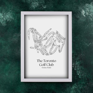 The Toronto Golf Club, Missisauga Ontario Canada | Carte du terrain de golf dessinée à la main | Impression numérique personnalisée | Cadeau parfait pour les amateurs de golf