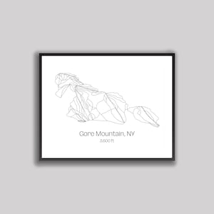 Ski Hill Map Art - Gore Mountain, NY (Digitaldruck)