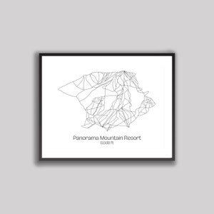 Ski Hill Map Art - Panorama Mountain Resort, BC (Digitaldruck)