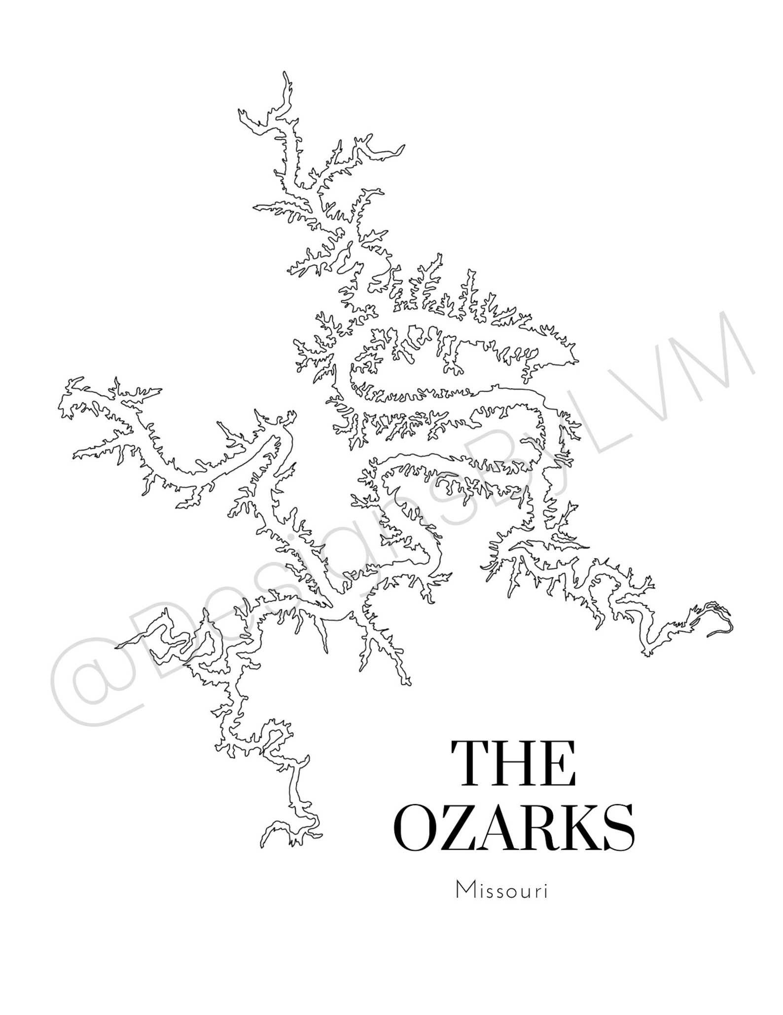 Lakes of the Ozarks - Lake Map Digital Print - Etsy