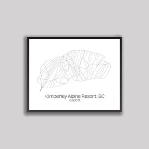Ski Hill Map Kunst - Kimberley AlpineResort, British Columbia (Digitaldruck)