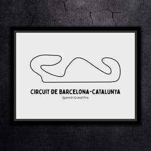 Circuit de Barcelone-Catalogne / Grand Prix d'Espagne - Carte du circuit de F1 personnalisée - Impression de la piste de Formule 1 dessinée à la main - Téléchargement numérique