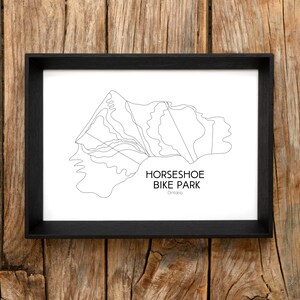 Bike Park Trail kaart kunst - Horseshoe Resort Bike Park, Ontario (digitale print)