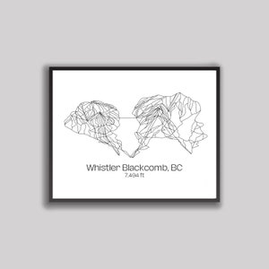 Carte des pistes de ski/des pistes - Whistler Blackcomb, C.-B. (impression numérique)