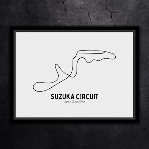 Circuit de Suzuka / Grand Prix du Japon - Carte du circuit de F1 personnalisée - Impression de la piste de Formule 1 dessinée à la main - Téléchargement numérique
