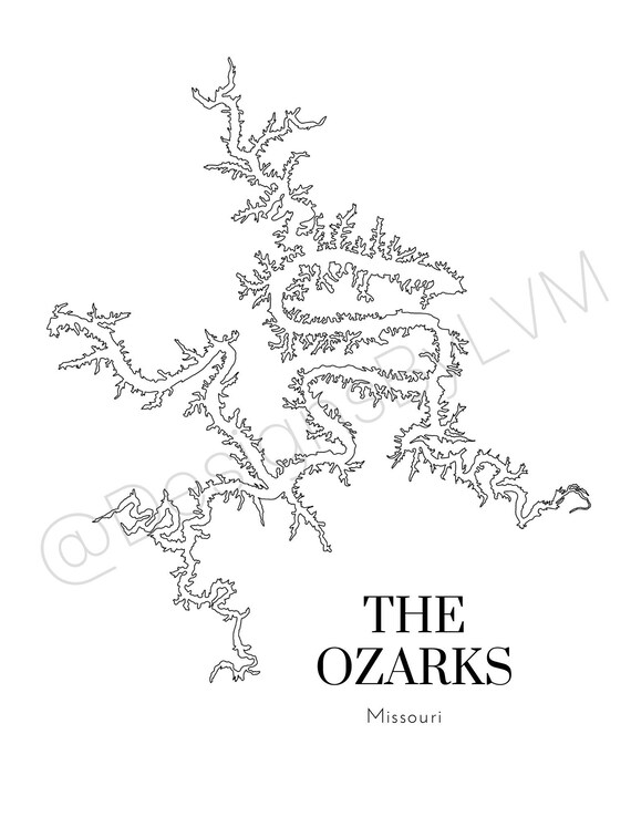 Lakes of the Ozarks Lake Map Digital Print | Etsy