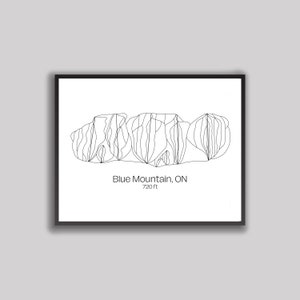 Ski Hill Map Art - Blue Mountain, ON (Digitaldruck)