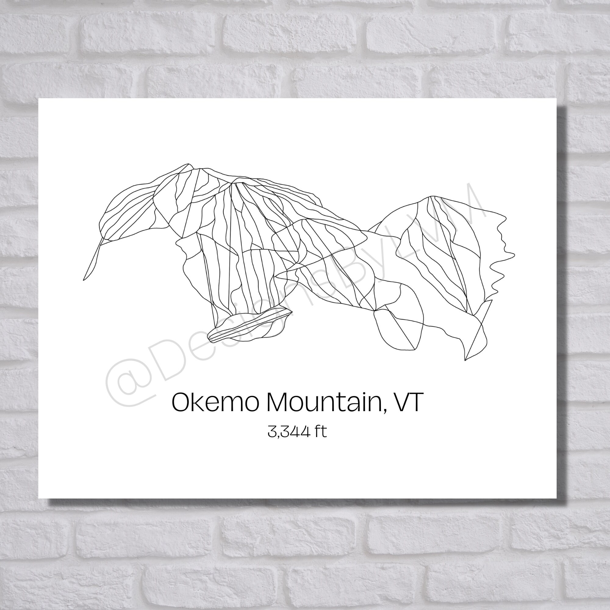 Ski Hill/ Trail Map Art - Okemo Mountain Resort, Vermont - Etsy