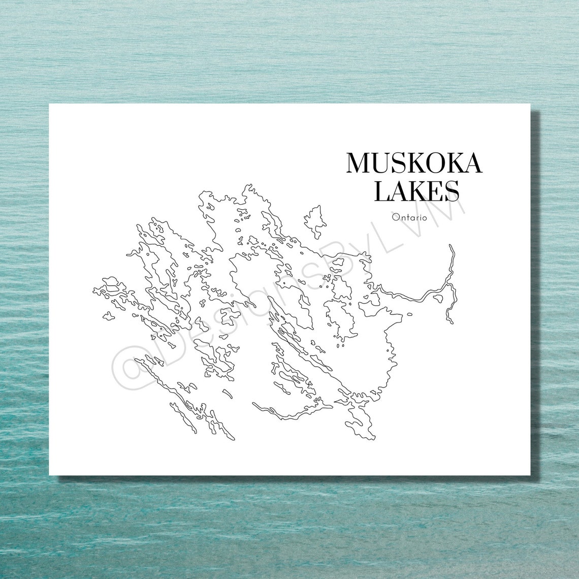Muskoka Lakes, Ontario Canada Lake Map Art digital Print Etsy