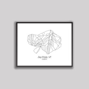 Ski Hill Map Art - Jay Peak, VT (Digitaldruck)