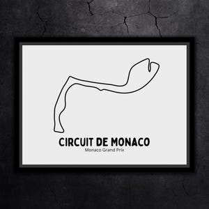 Circuit de Monaco / Grand Prix de Monaco - Carte du circuit de F1 personnalisée - Impression de la piste de Formule 1 dessinée à la main - Téléchargement numérique