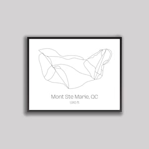 Ski Hill Map Art - Mont Ste Marie, QC (Digitaldruck)