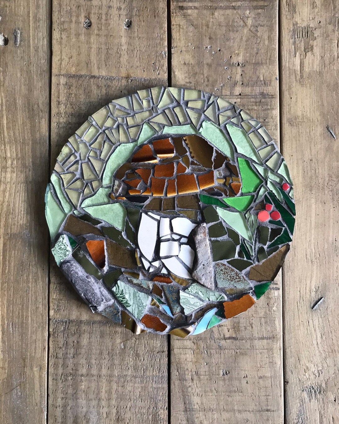 Mushroom Mosaic Fungi Mosaic Wall Art Home Decor Etsy