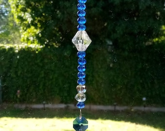 Blue Crystal Glass Sun Catcher