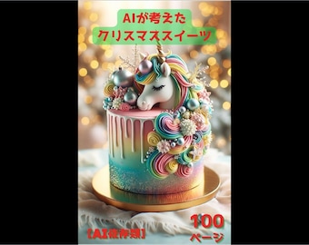 Japanese Christmas sweets designed by AI e-Book PDF cake