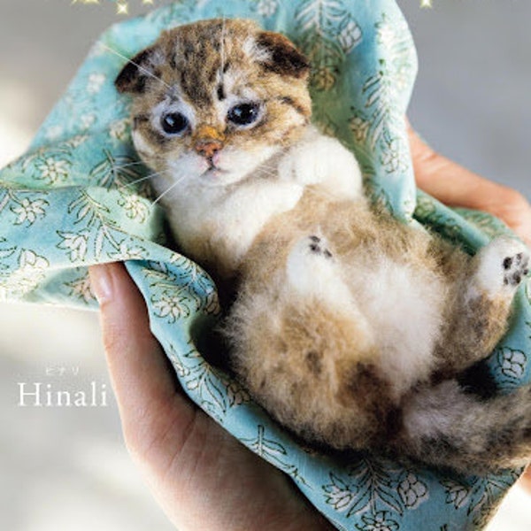 English Language eBook Japanese needle felt how to make small cat with English translation PDF animal realcat pet woolfelt gift
