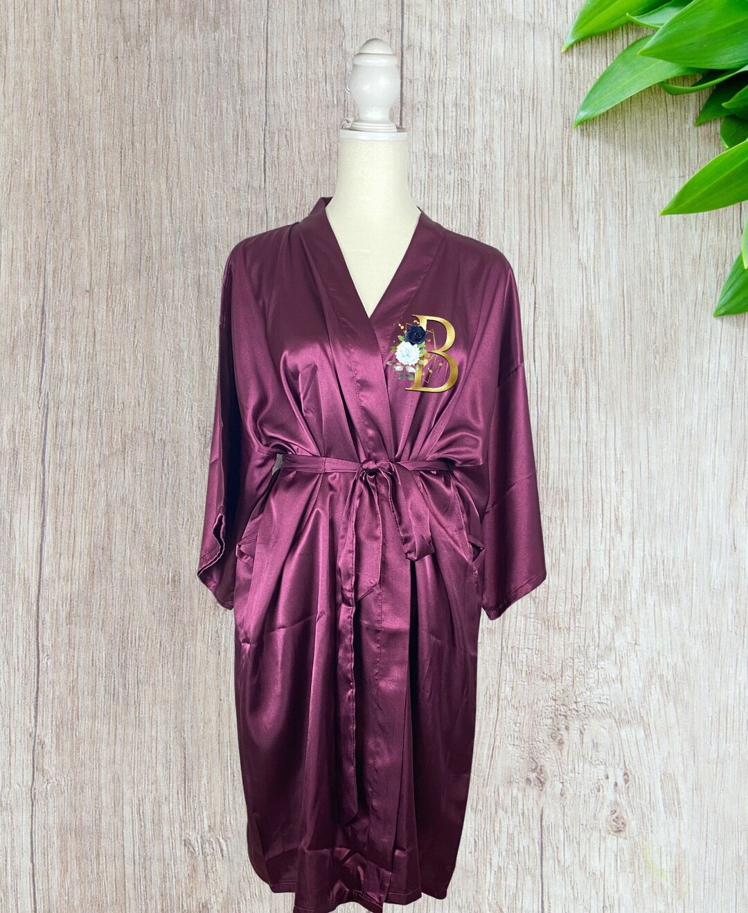 Bridesmaid Robe Wine Bridesmaid Solid Satin Robes Bridal Party Robes