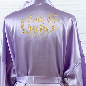 Personalized Quince Robe, Quinceanera Solid Satin Robes, Birthday party Robes, Mis Quince Robes, Sweet Fifteen Robe image 7