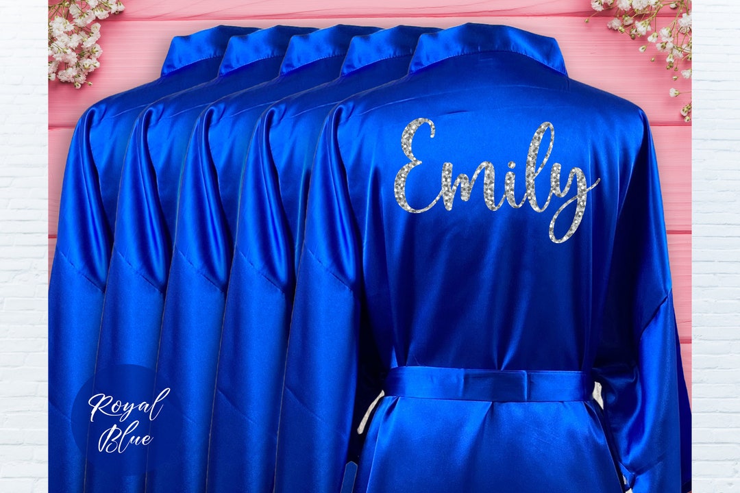Personalized Name Robe, Bridal Party Robes, Satin Wedding Robe