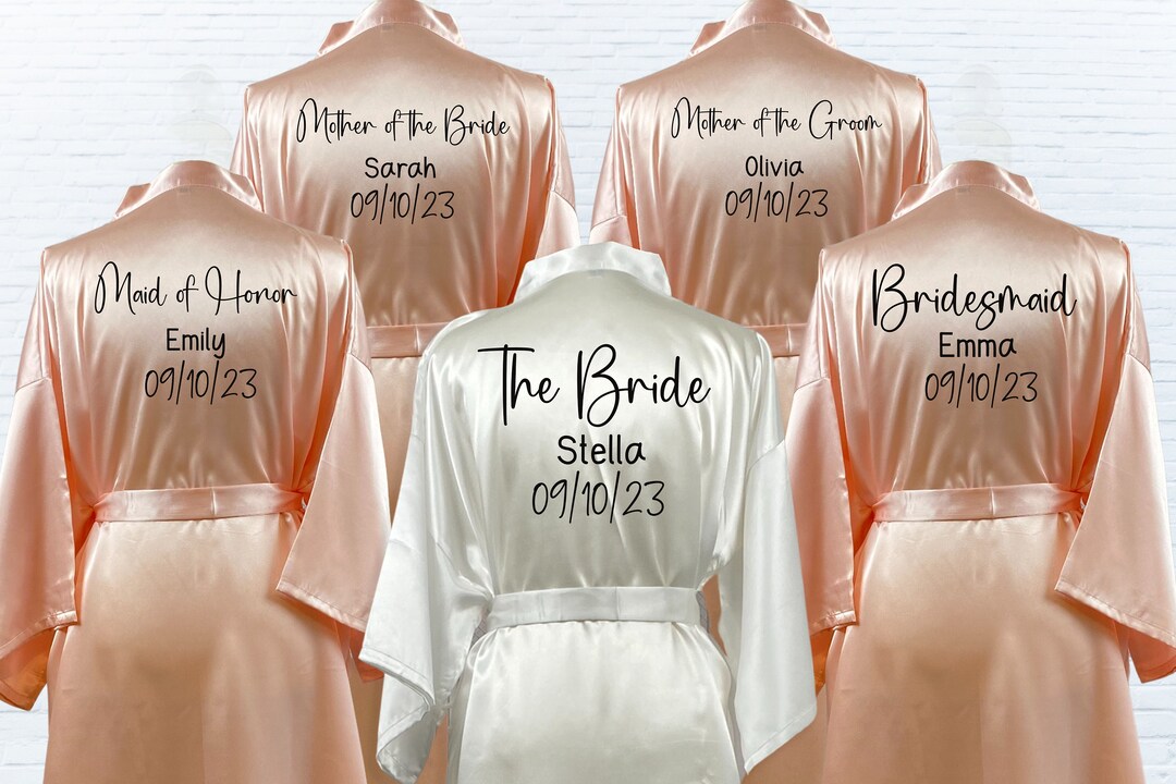 Personalized Satin Bridal Robe, Personalized Bridesmaid Robes ...