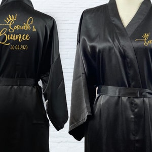 Personalized Quince Name Robe, Solid Satin Robes, Bridal Party Robes, Monogram Robes, Bridesmaid Gifts, Wedding Robes, Plus Robe