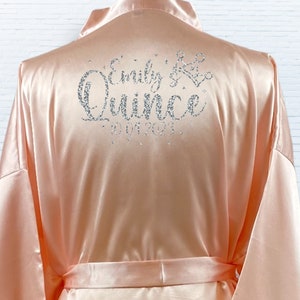 Personalized Quince Robe, Quinceanera Solid Satin Robes, Birthday party Robes, Mis Quince Robes, Sweet Fifteen Robe image 5