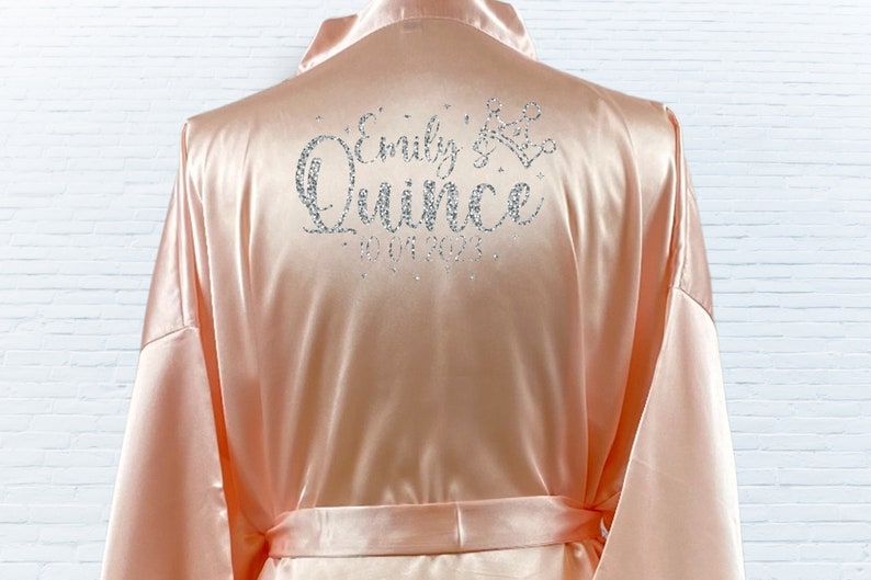 Personalized Quince Robe, Quinceanera Solid Satin Robes, Birthday party Robes, Mis Quince Robes, Sweet Fifteen Robe image 5