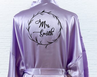 Personalized Mrs. Bride Robes, Bride's Robe Gift, Custom Robes, Bridal Robe, Custom Robes, Bridesmaid Gifts, Satin Robe, Wedding Robes