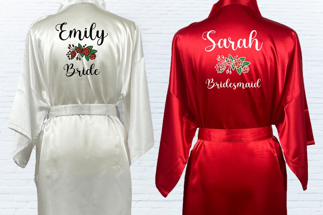 Personalized Bride and Bridesmaid Robes, Bride's Gift, Custom Robes