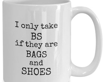 Shoe Lover Gift Coffee Mug For Women, Funny Gifts For Girlfriend Wife Friends, Fashion Addict Gift Cup, Vintage Shoe Bag Gift, Birthday Mom